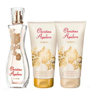 Woman Eau de Parfum Christina Aguilera - Perfume Feminino + Gel de Banho + Loção Corporal Kit