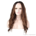 Women # 039; s naturais postiços onda sintético perucas 5564 OP30 # perucas de cabelo tingido cabelo longo peruca dianteira apliques de renda 22inch perucas de cabelo