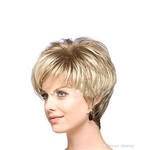 Women Charming Short Straight Blonde Party Hair Synthetic Daily Wig Kanekalon Heat Resistant Cosplay Party Hair Full Wig Wigs