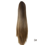 Mulheres Moda garra grampo cabelo longo e reto Rabo extens?es peruca peruca D