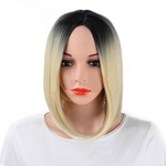 Women Fashion Lady Gradient Short Straight Hair Cosplay Party Wig