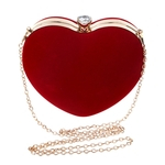 Women Heart Shaped Evening Handbag Party Clutch Purse Shoulder Cross Bag