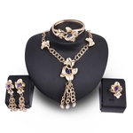 Women Jewelry Set Flower Pendant Faux Pearl Decoration Necklace Earrings Ring Bracelet Sets