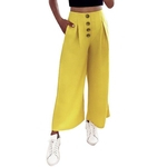 Women Pants Europe America Style Summer Comfortable Casual Wrinkle Features Loose Wide Leg Pants