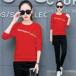 Women Spring Autumn Casual Loose Thin Fashion Sportswear Two Piece Suit Outfit