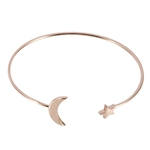Women's Charming Openr Moon Star Jewelry Copper Plated Wristband Bangle Bracelet