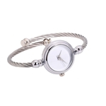 Womens Glass Mirror Bracelet Watch Circular Analog Quartz Watch