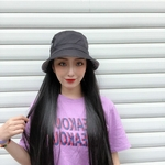 "Trill Wig Hat One Summer Womens Fashion Black Long Straight Hat Factory Direct Wholesale Spot"