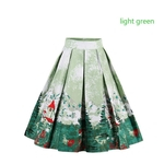 Women's Vintage A-line Printed Pleated Flared Midi Skirts 6 Colors