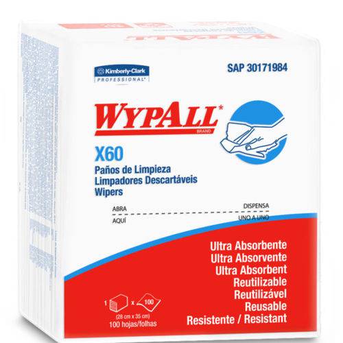 Wypall X60 Higiene Corporal Pacotes 100 Panos