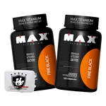 2x Cafeína 400mg Fire Black 120 caps - Max Titanium +