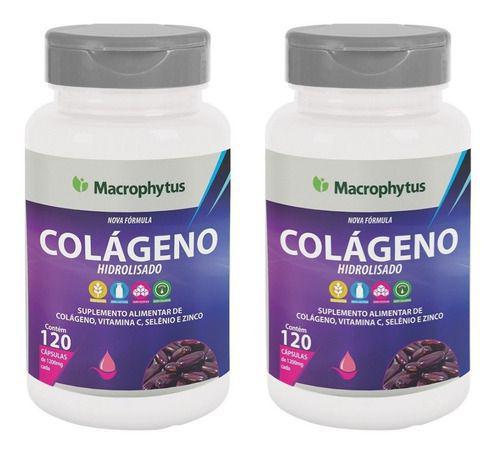 2x Colageno Hidrolisado com Vitamina C 1200mg 120 Capsulas - Macrophytus