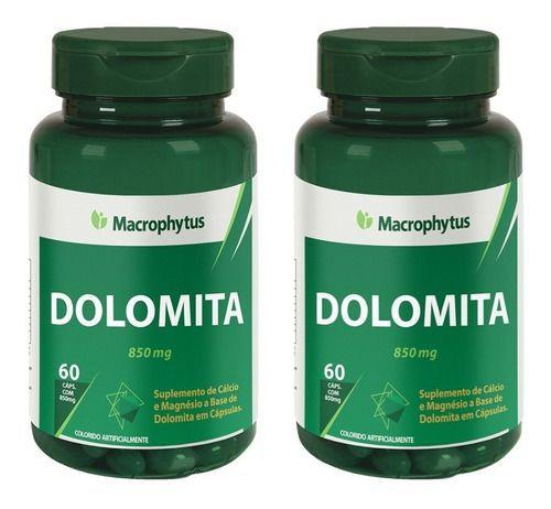 2x Dolomita - Calcio + Magnesio 850mg 60cps Macrophytus
