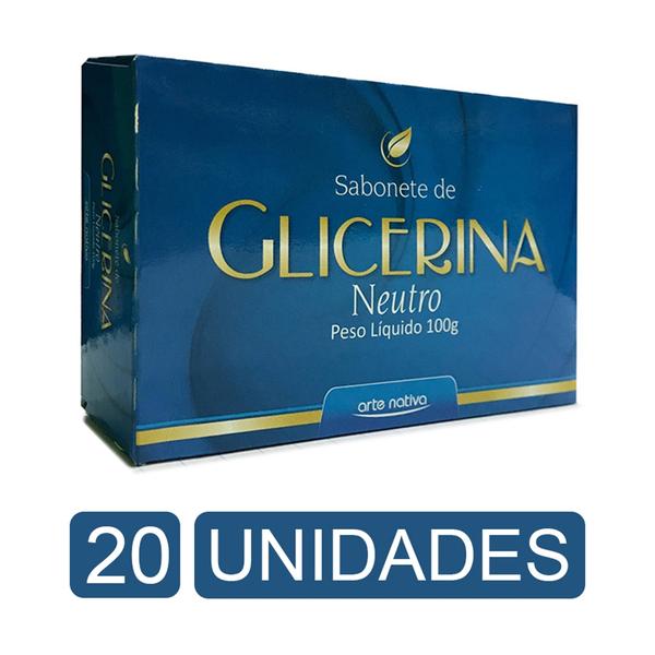 22x Sabonete de Glicerina Neutro Suave com Óleo Vegetal para Banho Limpeza do Rosto 100g Arte Nativa