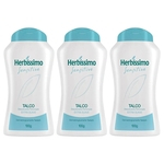 3x Talco Desodorante Herbíssimo Sensitive Anti-transpirante Perfumado Extra Suave Pele Cheirosa 100g