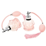 2x Vintage Cristal Perfume Garrafa Longa Lâmpada Borla Spray Atomizador 100ml Rosa