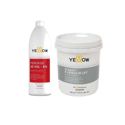 Yellow Água Ox Volume 20 + Pó Descolorante Bleach 9 Tons