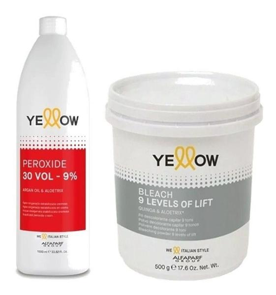 Yellow Água Ox Volume 30 + Pó Descolorante Bleach 9 Tons