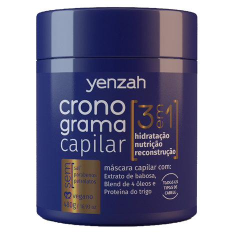 Yenzah Cronograma Capilar 3 em 1 - Máscara de Tratamento 480G