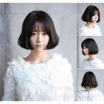 Yiwu Wig New Style Air Bangs Short Hair Bobo Thin Bangs Short Straight Hair Female Fluffy Fashion Headgear