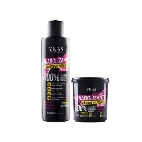 Ykas Kit Anabolizante Capilar Manutenção Tratamento Shampoo + Máscara 250g