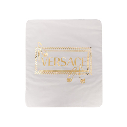 Young Versace Manta Matelassê com Logo - Branco