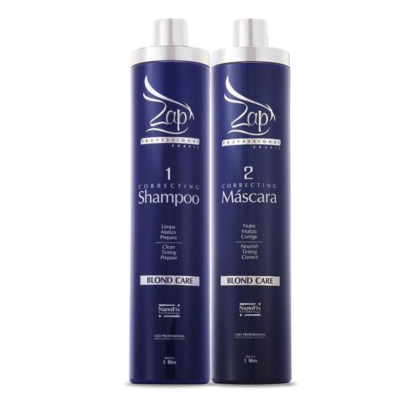 ZAP Kit Blond Care Correcting Shampoo + Máscara - 2x1L - Zap