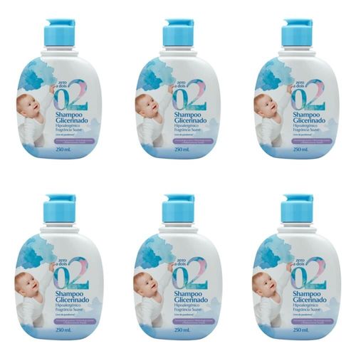 Zero a Dois Glicerinado Shampoo Suave 250ml (kit C/06)