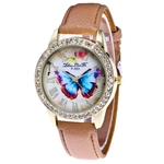 Zhou Lianfa Simples Moda borboleta creativo Assista Dial Watch Diamante Mulheres
