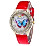 Zhou Lianfa Simples Moda borboleta creativo Assista Dial Watch Diamante Mulheres