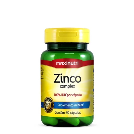 Zinco 100% IDR 60 Cápsulas 7mg Maxinutri