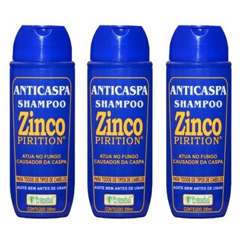 ZINCO Pirition Anti-Caspa Shampoo Pronatus Conteúdo 200 Ml Kit 3 Unidades