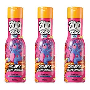 Zoopers Kids Cabelos Cacheados Shampoo 500ml - Kit com 03