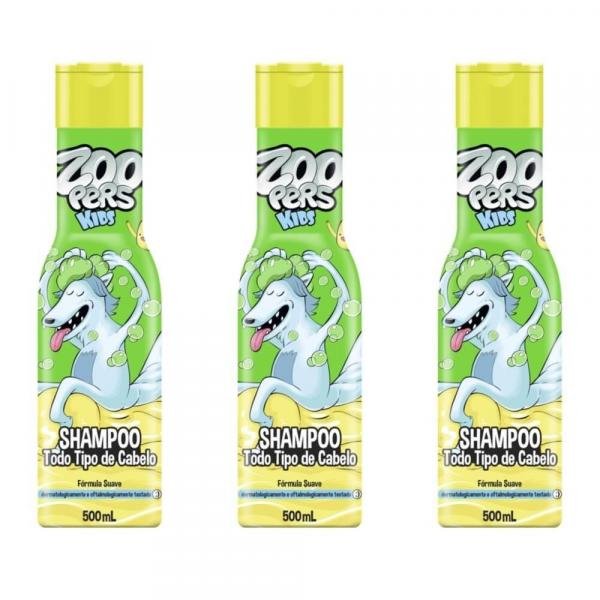 Zoopers Kids Todos Tipos Shampoo 500ml (Kit C/03)
