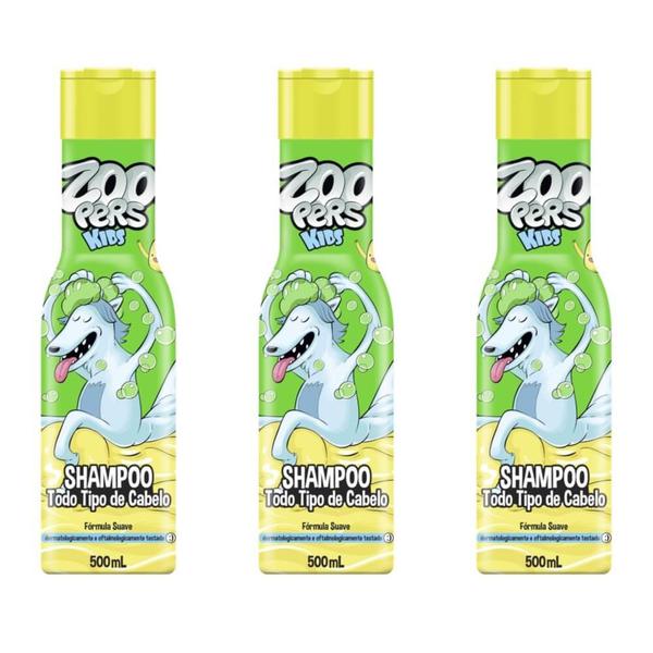 Zoopers Kids Todos Tipos Shampoo 500ml (Kit C/03)