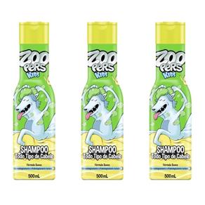 Zoopers Kids Todos Tipos Shampoo 500ml - Kit com 03