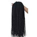 Ficha técnica e caractérísticas do produto 20 inch black Curly Faux Locs crochet Hair 1 packs soft Synthetic Crochet Braid Dreadlocks Braiding Hair for black women
