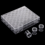Ficha técnica e caractérísticas do produto 30 Slots Clear Jewelry Beads Container Maquiagem Cosmetic Organizer Storage Box