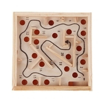 Ficha técnica e caractérísticas do produto 2018 engraçado Crianças Mini madeira Maze Board jogo de cérebro Brinquedos Educativos Bola Artesanais Em Puzzle Toy Desenvolvimento Intelectual
