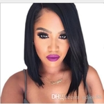 2019 Hot selling ladies 16 inch Dark brown color medium straight hair wigs for white black women