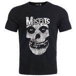 Ficha técnica e caractérísticas do produto 2019 mulheres novas dos homens Halloween Gothic Punk Misfits Skeleton Imprimir O pescoço manga curta T-shirt Personalidade Camisas Casual Tops