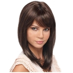 2019 new design OEM ODM daily use wedding party Oblique bangs short curly straight dark brown fashion wigs for women