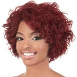 Ficha técnica e caractérísticas do produto 10 inches Women fashion Beauty layered Red short wave hair wig for women Synthetic wigs with bangs False hair