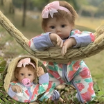 Ficha técnica e caractérísticas do produto 20inch Renascer Toddlers Newborn Baby Girl Dolls Realistic infantil vinil macio de silicone olhar real bonito da criança