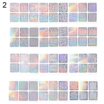 Ficha técnica e caractérísticas do produto 12/24 Folhas Moda Feminina 3D Laser Oco Nail Art Stickers Manicure Decal