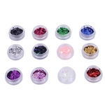 Ficha técnica e caractérísticas do produto 12 cor bonita forma redonda Nail Art Glitter Mulheres decorativa Manicure Ferramenta