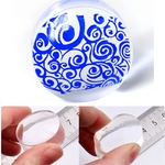 Ficha técnica e caractérísticas do produto 1 Geléia clara Nail Art Stamper Cabeça de silicone transparente Nail Stamping Scraper DIY