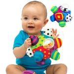 Ficha técnica e caractérísticas do produto 1 Pcs bebê Toy Capacidade Developmental Bumpy bola de pelúcia pano macio mão chocalhos de Bell Training Grasping
