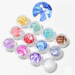 Ficha técnica e caractérísticas do produto 12 Pcs prego Ornamentos Shell Pieces coloridos Abalone Pieces Mirage Pieces Gostar
