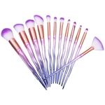 Ficha técnica e caractérísticas do produto 12 Pcs / Set Spiral Makeup Brushes Man-Made Fiber roxo Escovas cosm¨¦ticas